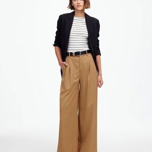 NWT Madewell The Petite Harlow Superwide-Leg Trouser in Brushed Twill (00P)